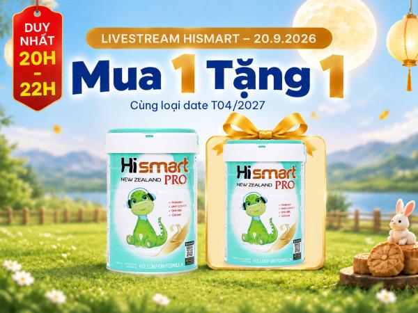 Hismart Pro Follow-on Formula Stage 2 800g cho trẻ từ 6-12 tháng tuổi
