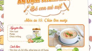 Công thức món ăn số 15: Cháo tôm mướp