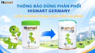 Thông báo dừng phân phối sữa Hismart Germany