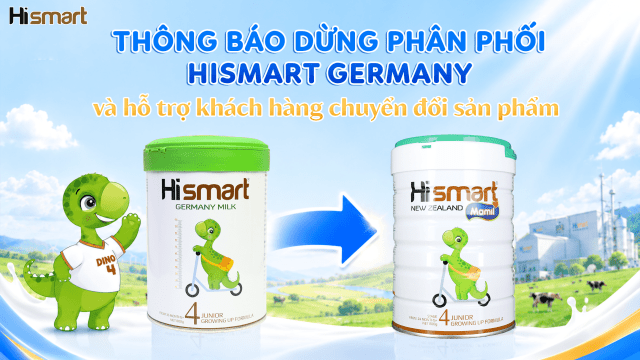 Thông báo dừng phân phối sữa Hismart Germany