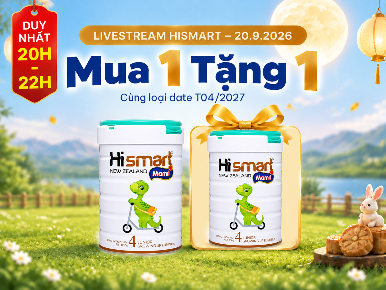 Hismart Mamil Junior Growing Up Formula Stage 4 800g cho trẻ từ 24 tháng tuổi trở lên