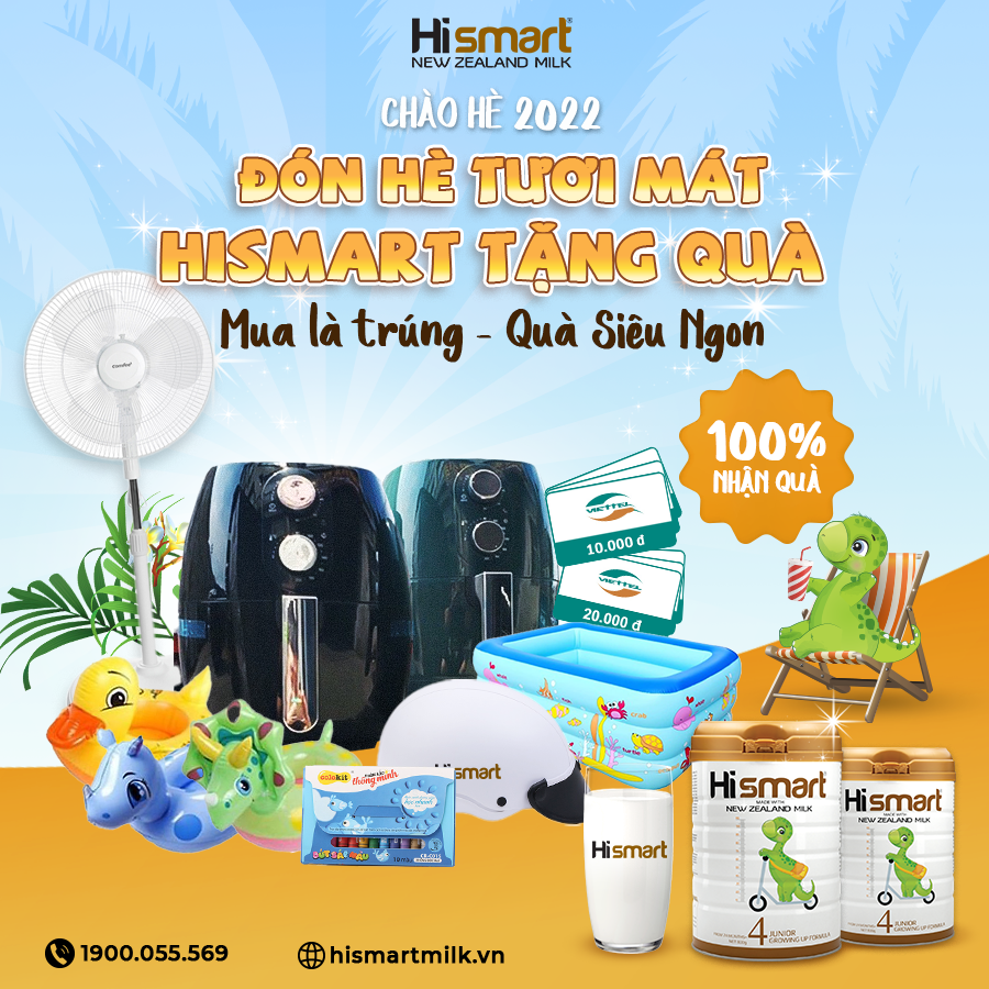 100% nhận quà khi mua sữa hismart milk