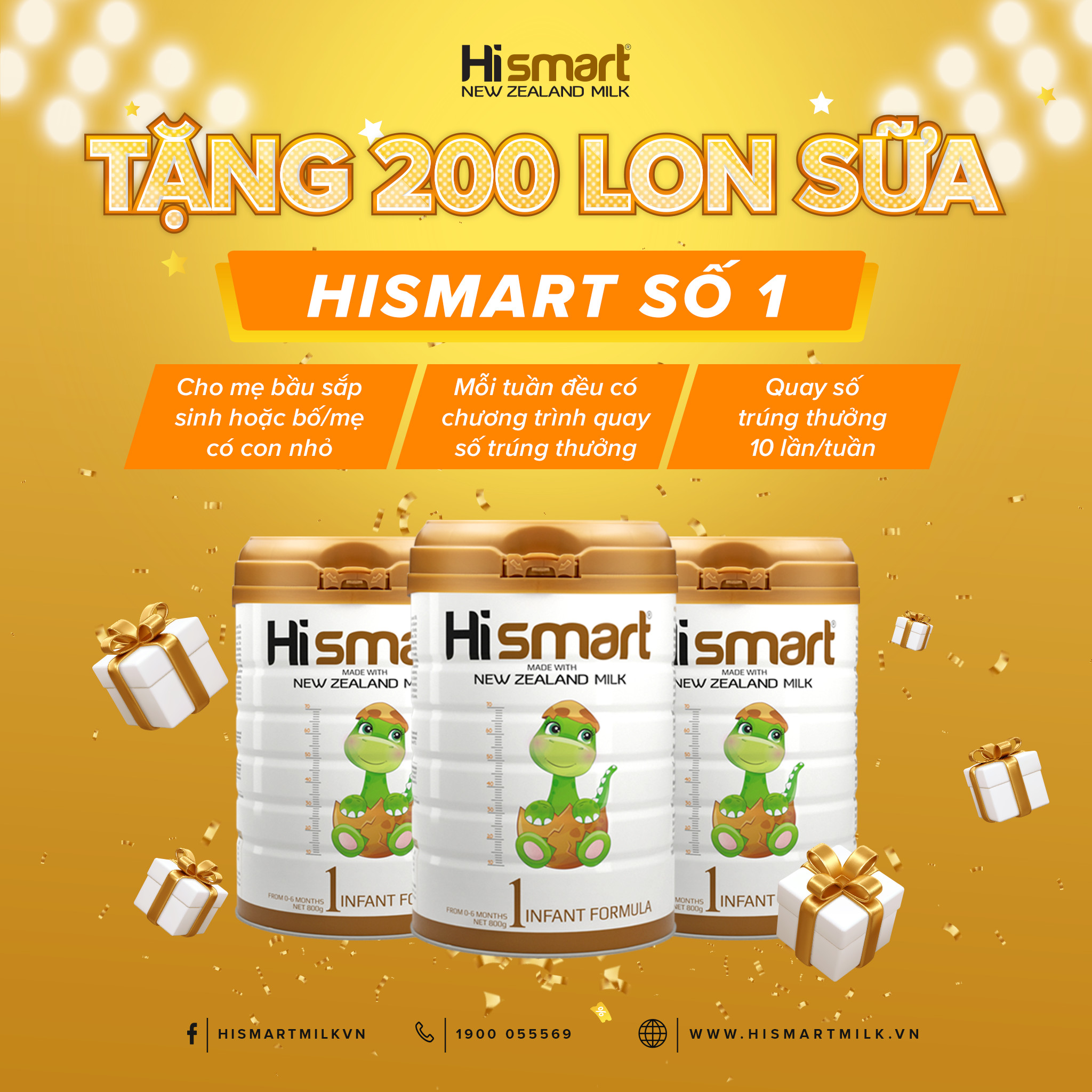 SỮA BỘT CHO BÉ HISMART TẶNG 200 LON SỮA CHO MẸ BẦU VÀ CỌP CON ĐÁNG YÊU