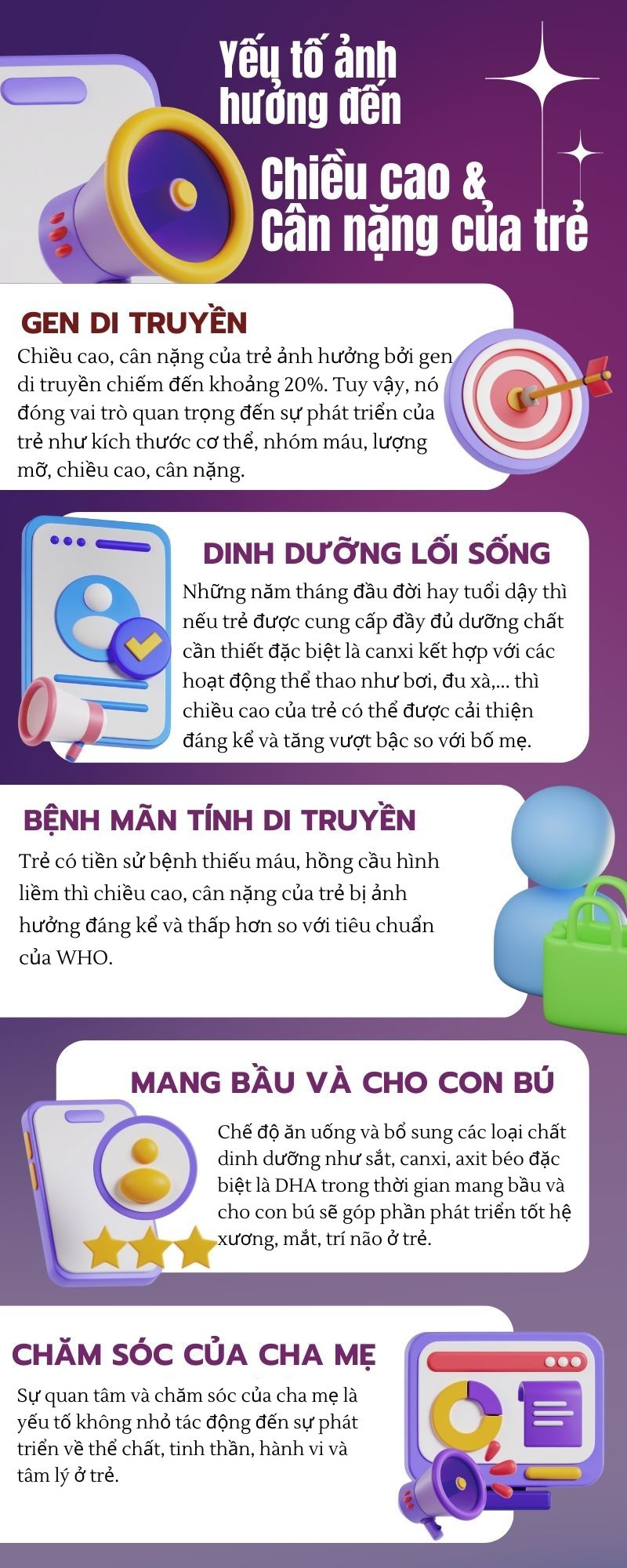 Yếu tố ảnh hưởng đến chiều cao cân nặng của trẻ