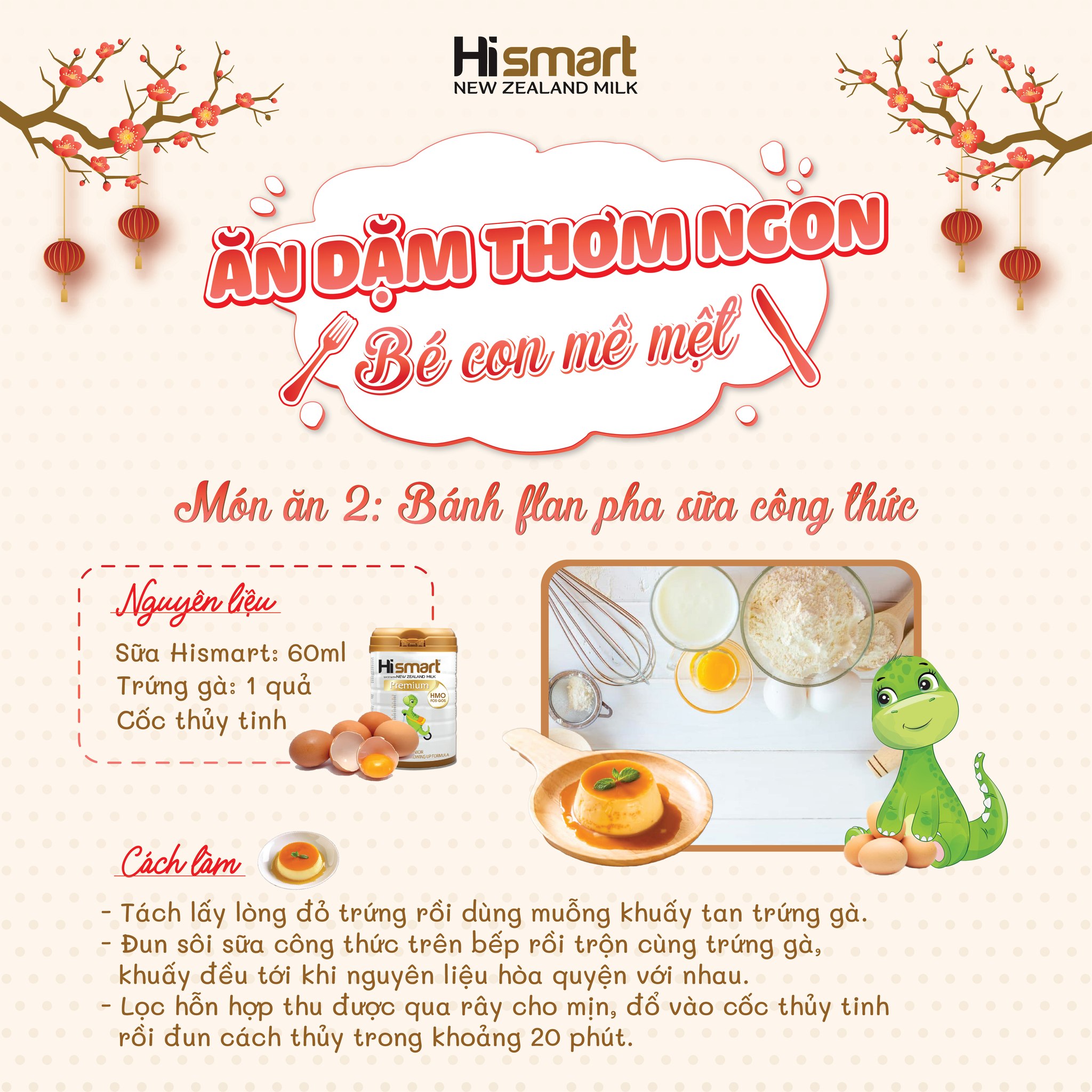 Công thức món ăn thứ 2: Bánh Plan pha sữa công thức 