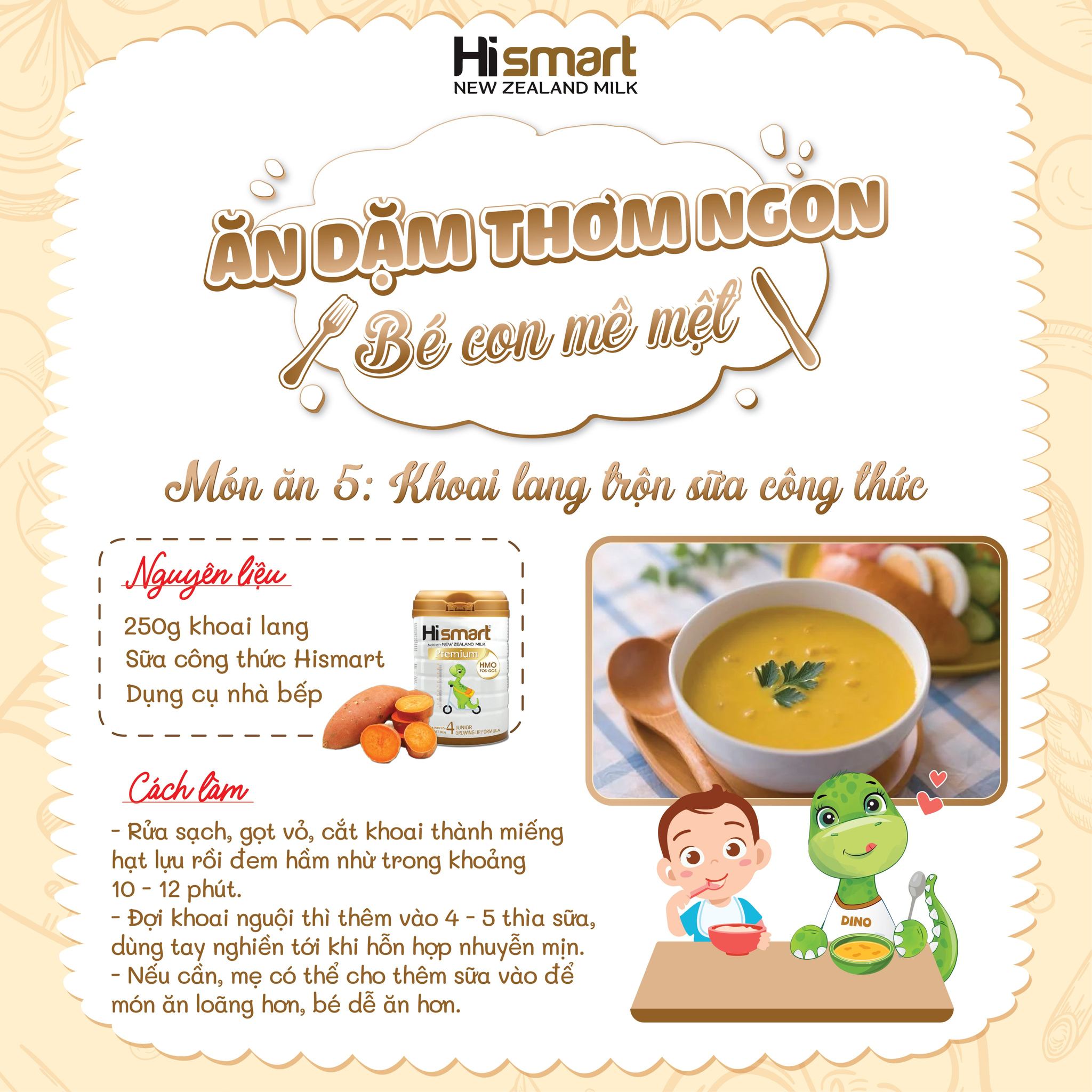Công thức món ăn thứ 5: Khoai lang trộn sữa công thức 