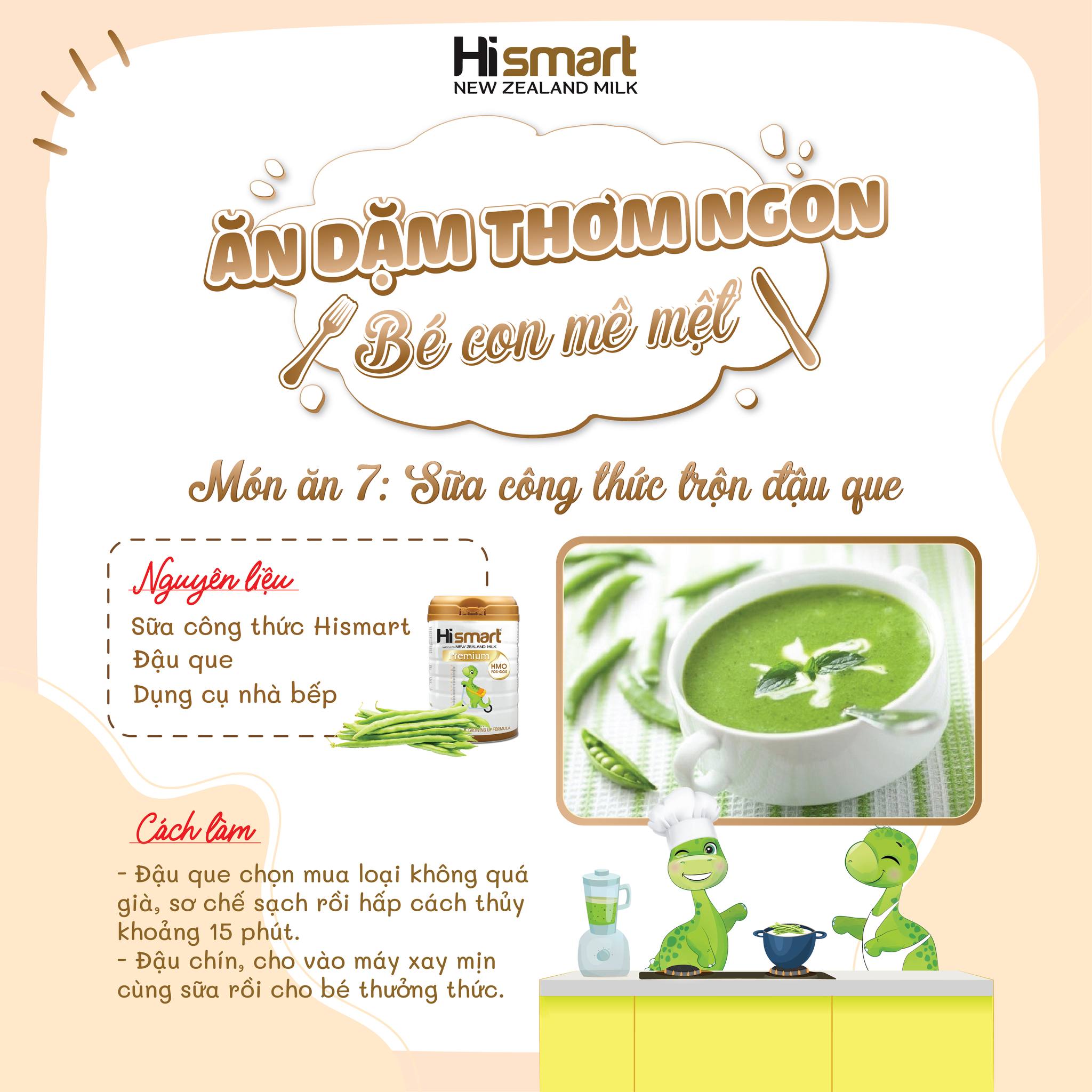  Công thức món ăn thứ 7: Sữa công thức trộn đậu que