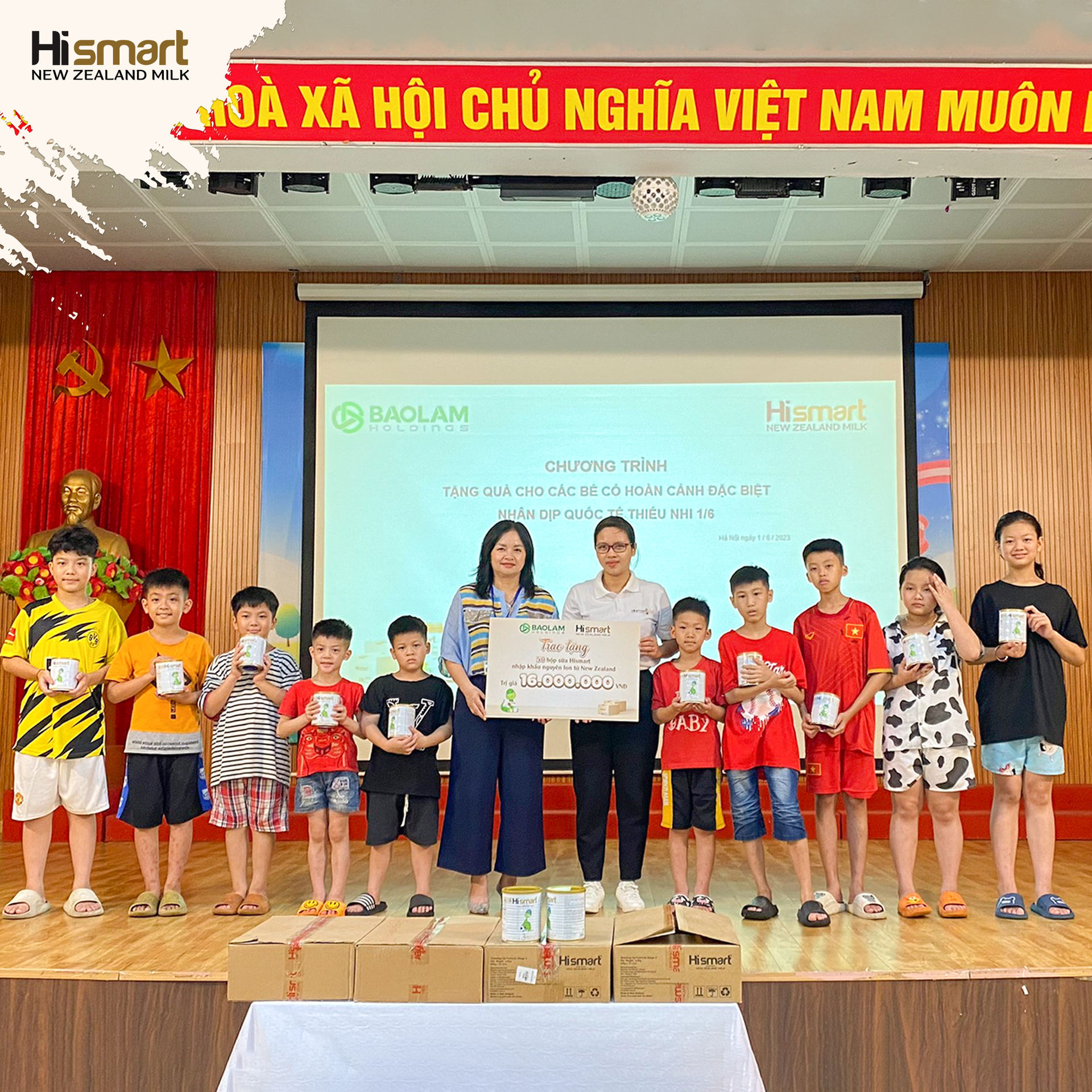1/6 YÊU THƯƠNG: HISMART MILK TẶNG 282 LON SỮA MIỄN PHÍ CHO TRẺ EM CÓ HOÀN CẢNH ĐẶC BIỆT