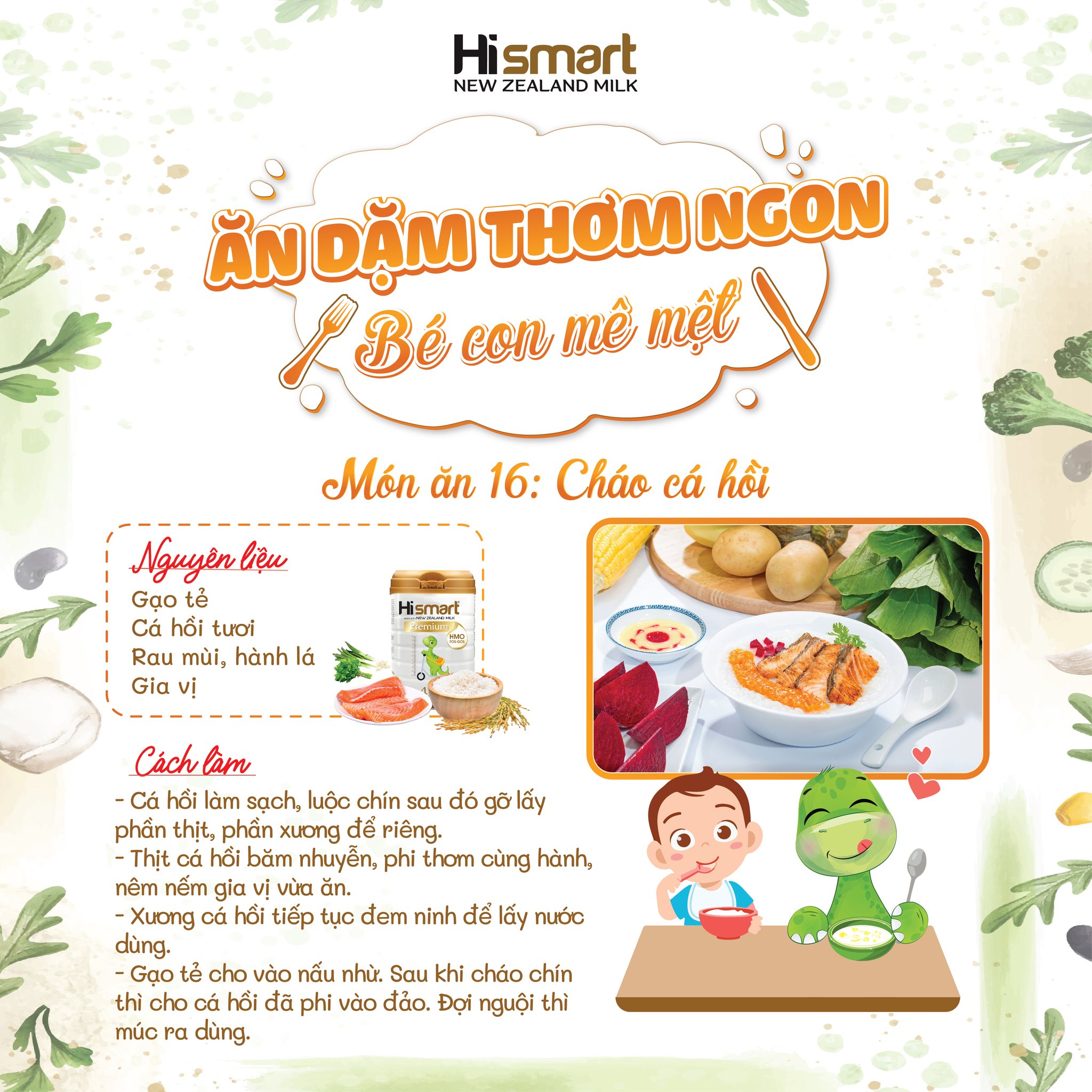 Công thức món ăn số 16: Cháo cá hồi
