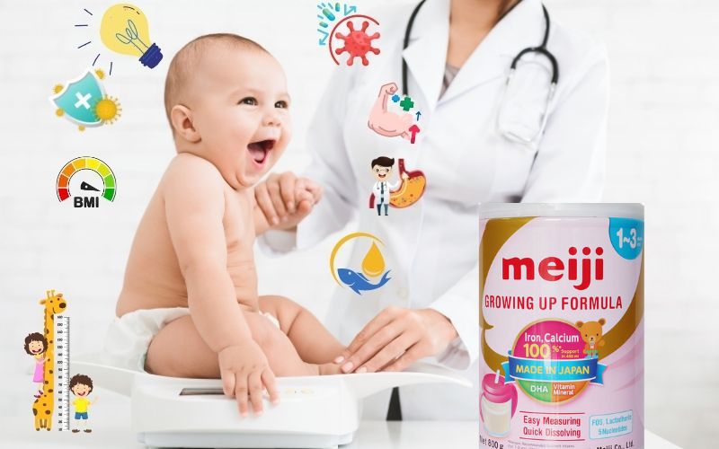 Sữa Meiji - dòng hỗ trợ tăng cân cho bé 1 tuổi